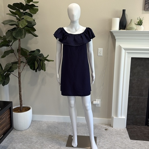 Tommy Bahama Navy Off-Shoulder Mini Dress - Picture 7 of 15